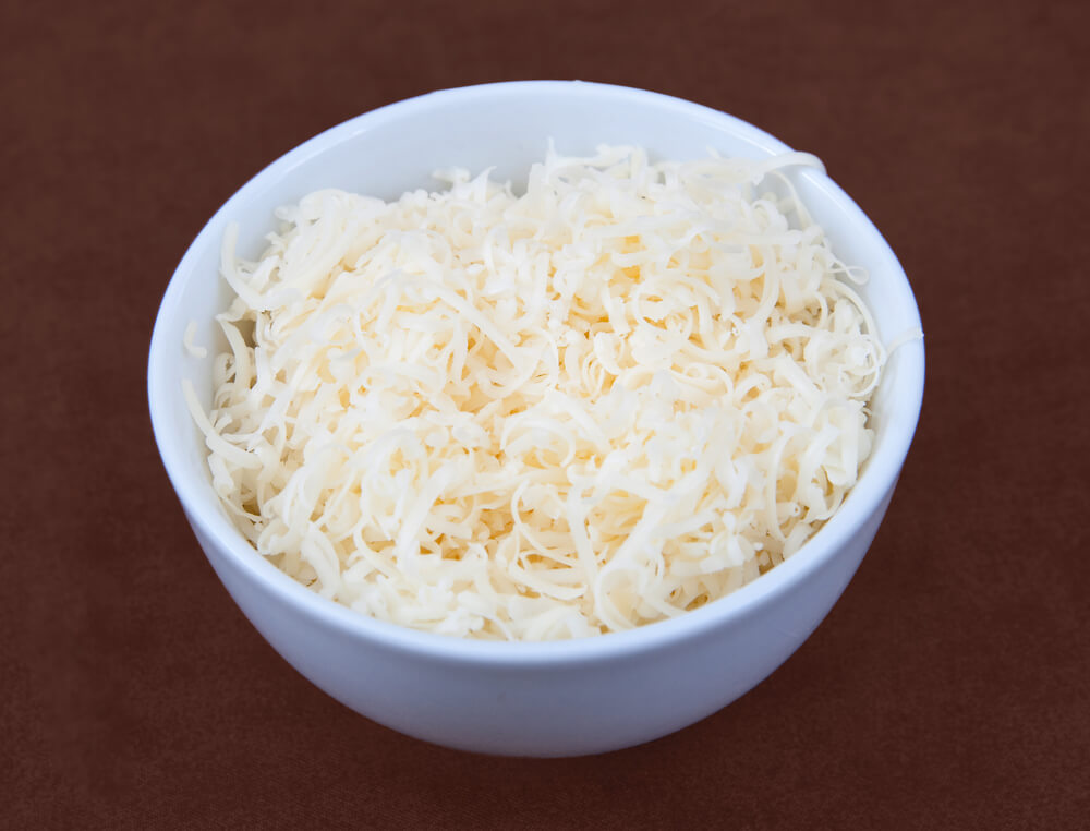 Shredded white cheese
