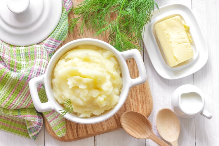 Butter with mashed potatoes