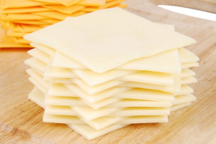White and Yellow American cheese